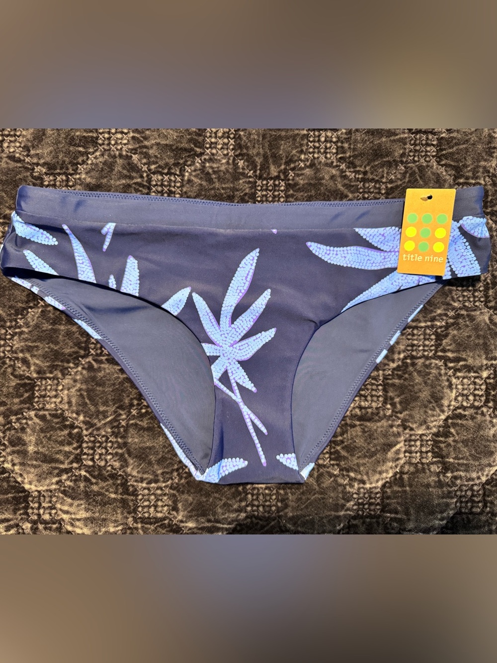 Title Nine Bikini Bottom in Blueberry Print
